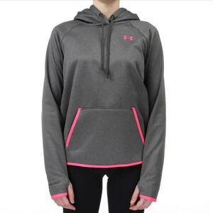 Under Armour Gray & Pink Storm Fleece Hoodie L
